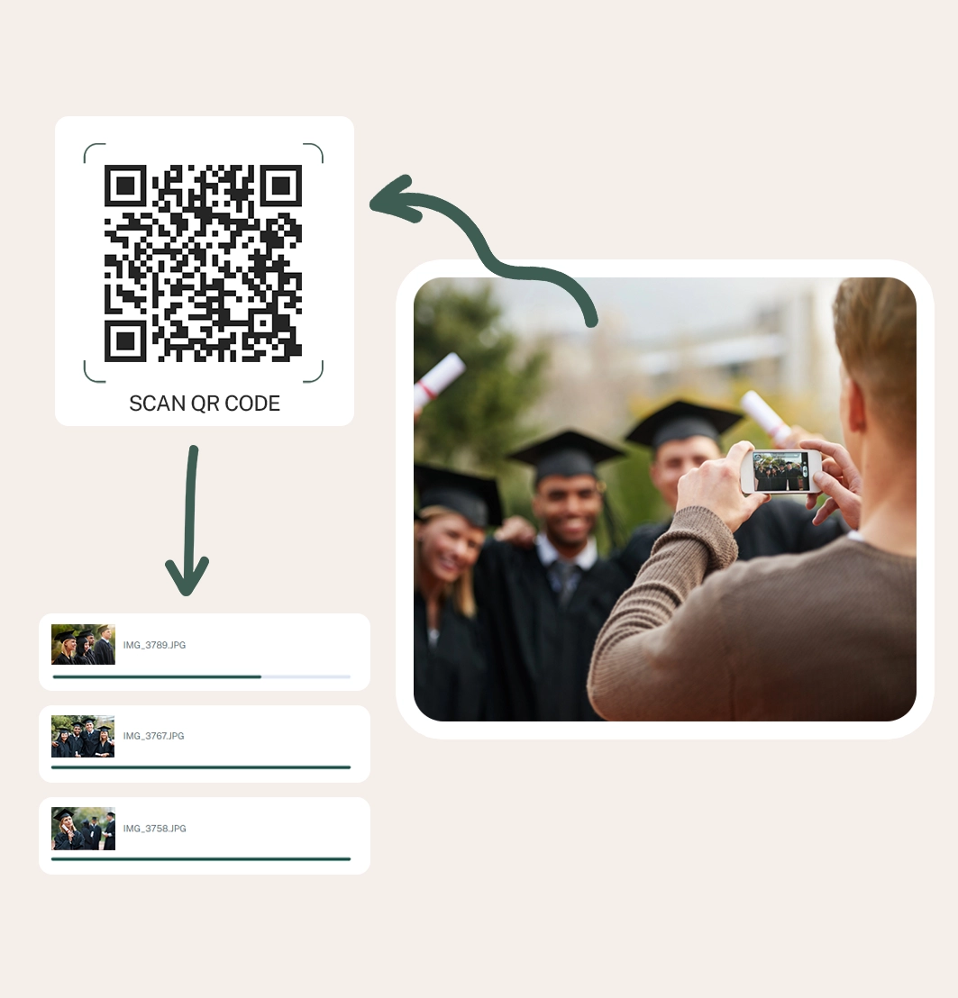 Someone easily scanning a QR code with their phone